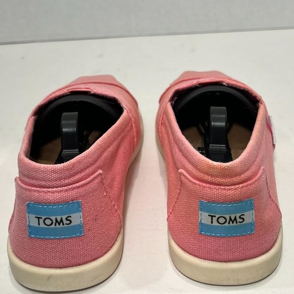 TOMS Bubblegum Pink Kids 5Y Slip On Espadrilles Good Condition - Picture 8 of 15